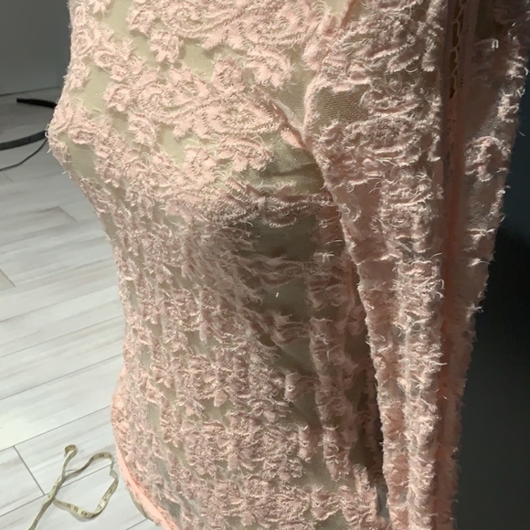 Free people sheer pink boho top - Picture 4 of 17